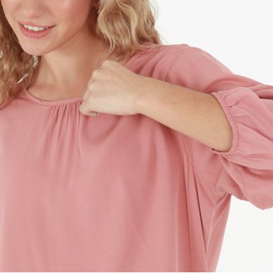 Blusa Cuello Recogido Manga 3cuartos