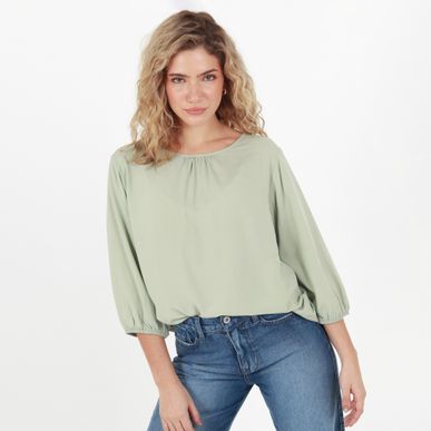 Blusa Cuello Recogido Manga 3cuartos