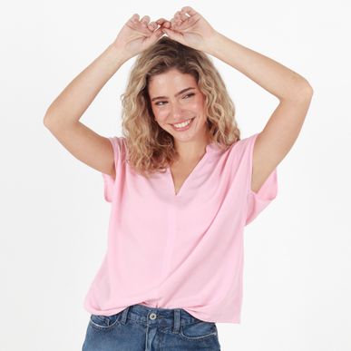 Blusa Cuello V Manga Corta
