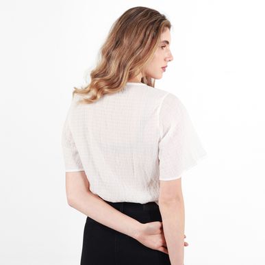 Blusa con Textura Manga Corta