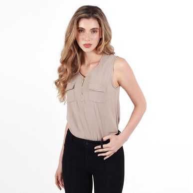 Blusa Cuello V Manga Sisa