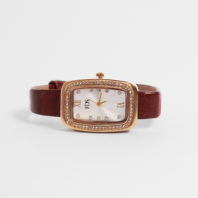 Reloj Tipo Cuero Acanalado