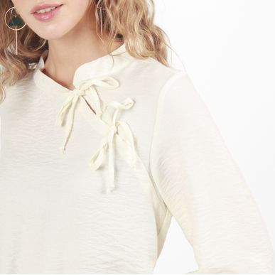 Blusa Cuello Neru lazo Manga Larga