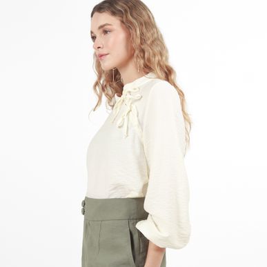 Blusa Cuello Neru lazo Manga Larga