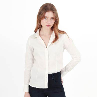 Blusa Cuello Camisero Manga Larga