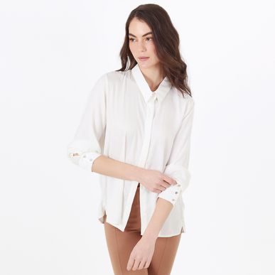 Blusa Cuello Camisero Manga Larga