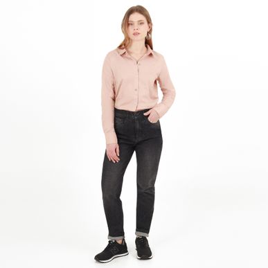 Jean Mom Tiro Alto Bota Skinny