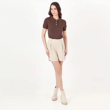 Sweater Cuello Camisero Manga Corta