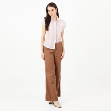 Blusa Cuello Camisero Manga Corta