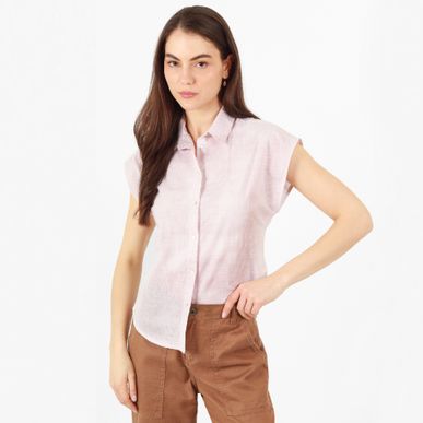 Blusa Cuello Camisero Manga Corta
