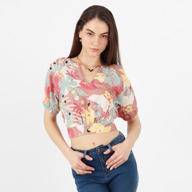 Blusa Cuello V Manga Corta