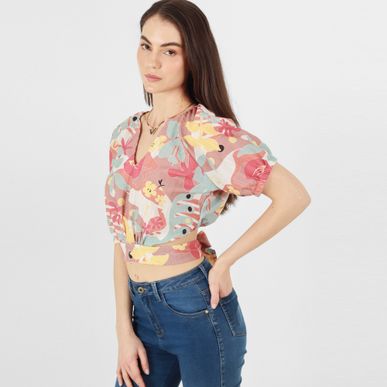 Blusa Cuello V Manga Corta