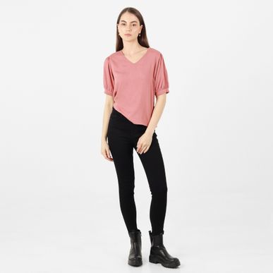 Blusa Cuello V Manga Corta