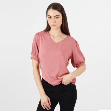 Blusa Cuello V Manga Corta