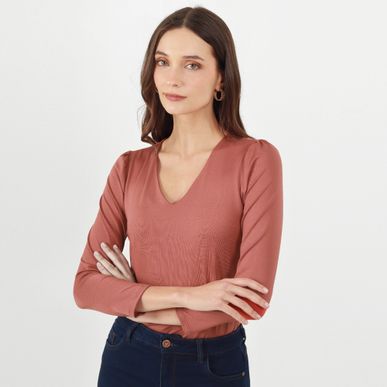 Camiseta Cuello V Manga Larga