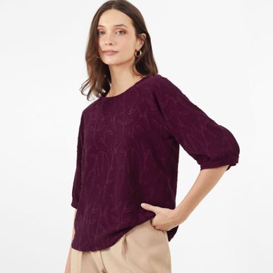 Blusa Cuello Redondo Manga 3Cuartos