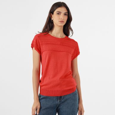 Sweater Cuello Redondo Manga Corta