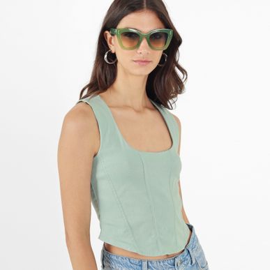 Blusa Cuello U Manga Sisa