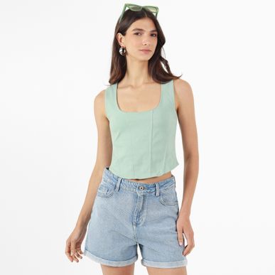 Blusa Cuello U Manga Sisa