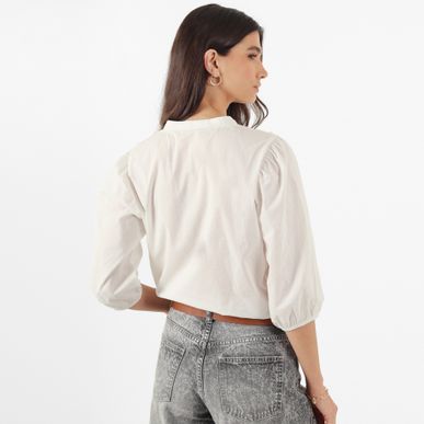 Blusa Cuello V Neru Manga 3Cuartos