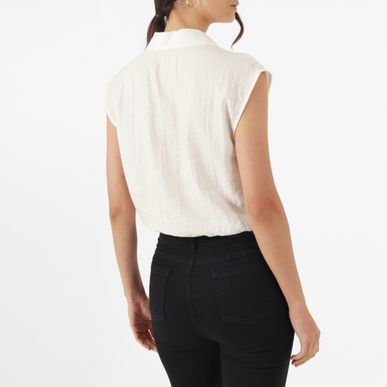 Blusa Cuello Camisero Manga Sisa