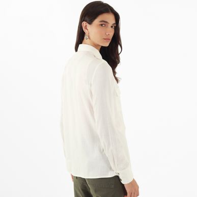 Blusa Cuello Camisero Manga Larga