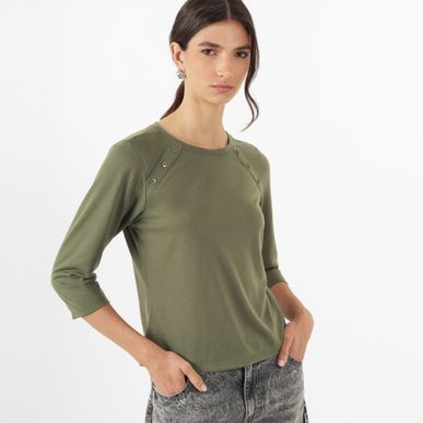 Blusa Botones Laterales Manga Larga