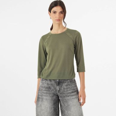 Blusa Botones Laterales Manga Larga