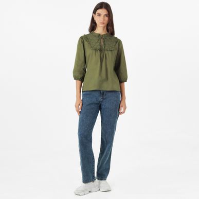 Blusa Cuello V Neru Manga 3Cuartos