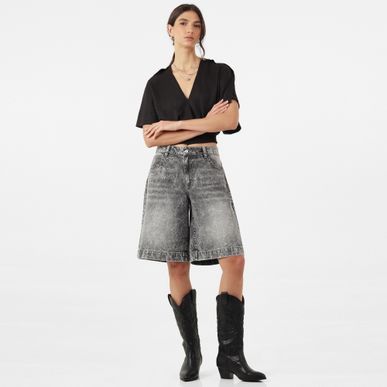 Blusa Cuello V Manga Corta