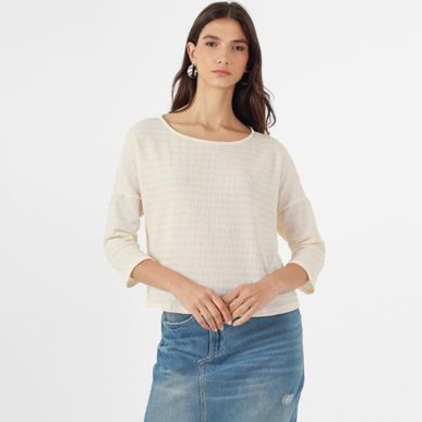 Blusa Cuello Redondo Manga 3Cuartos