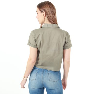 Blusa Cuello Camisero Manga Corta