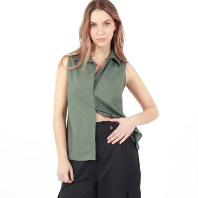 Blusa Cuello Camisero Manga Sisa