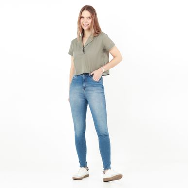 Jean Ilussion Tiro Medio Bota Skinny