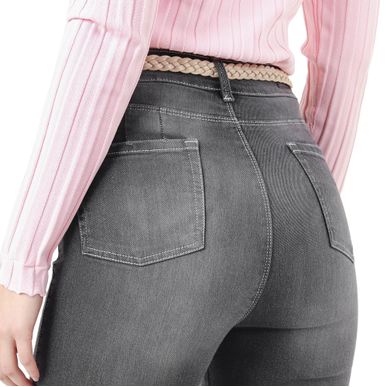 Jean Ilussion Tiro Medio Bota Skinny
