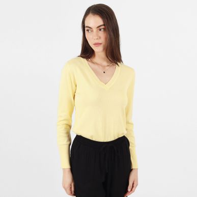 Sweater Cuello V Manga Sisa