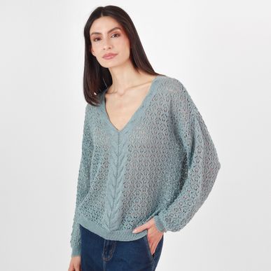 Sweater Cuello V Manga Larga