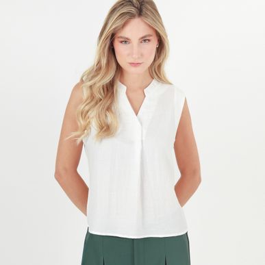 Blusa Cuello V Neru Manga Sisa
