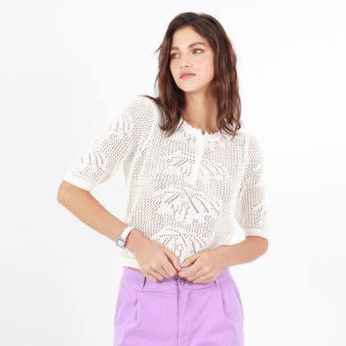 Sweater Cuello Redondo Manga Corta