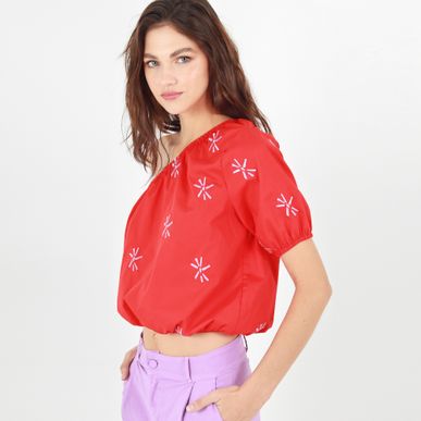 Camiseta Cuello Asimetrico Manga Corta