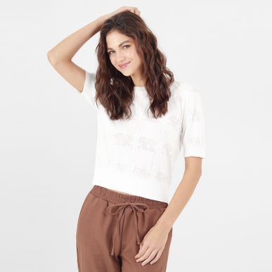 Sweater Cuello Redondo Manga Al Codo