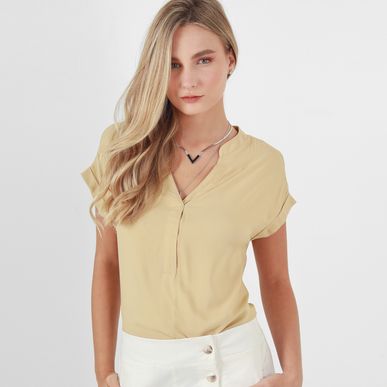 Blusa Cuello Neru Manga Corta