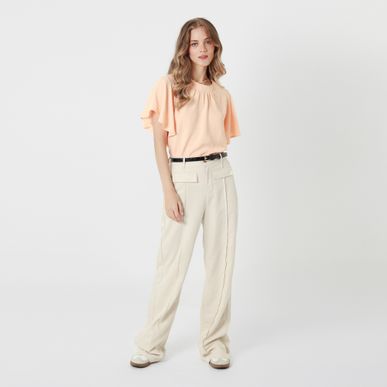 Blusa Cuello Redondo Manga Corta