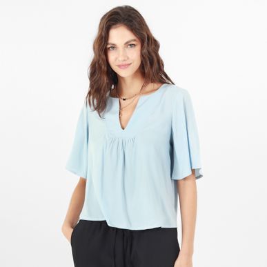 Blusa Cuello Neru Manga Corta