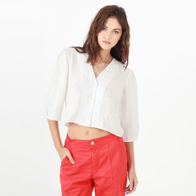 Blusa Cuello V Manga Al Codo