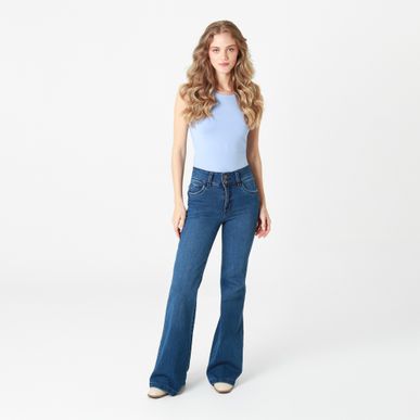 Jean Wonder Tiro Alto Bota Flare