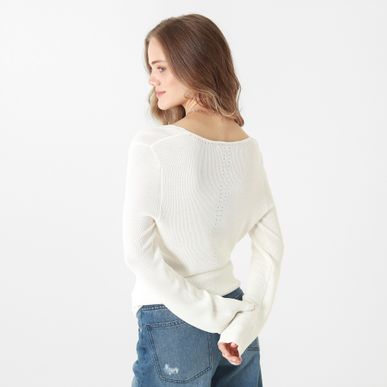 Sweater Cuello V Manga Larga