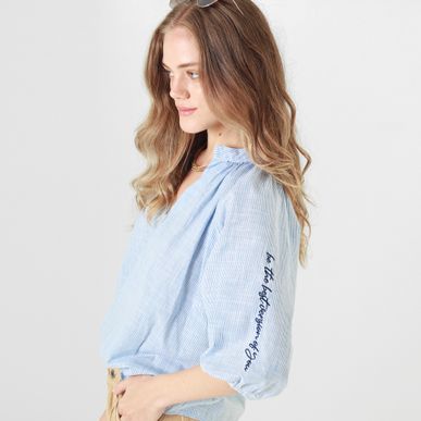 Blusa Cuello V Manga 3/Cuartos