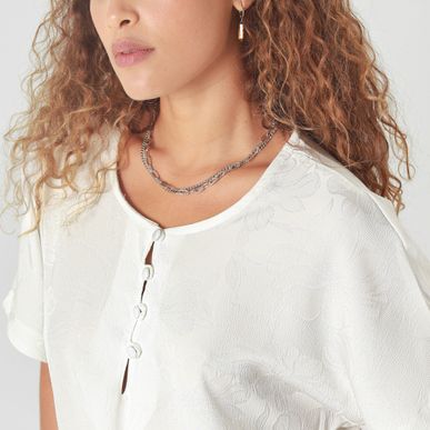 Blusa Cuello Redondo Manga Corta