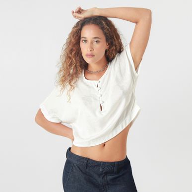 Blusa Cuello Redondo Manga Corta